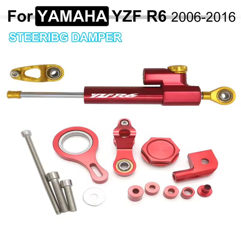 Steering Damper Stabilizer Kit Cnc - Voor YAMAHA YZF R1 2002-2017 R6